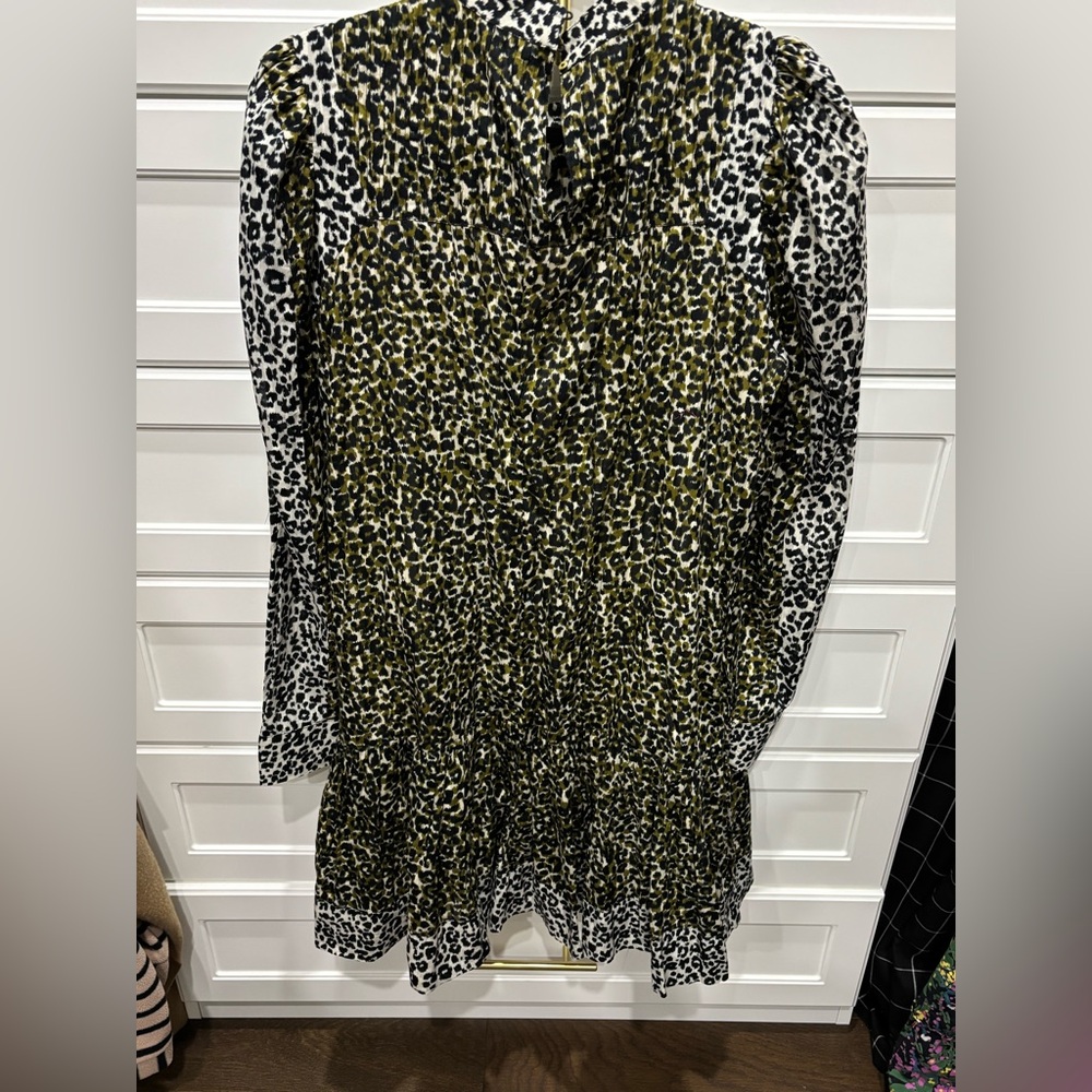 Ulla Johnson Cream/black/green Long Sleeve Dress. Size 12